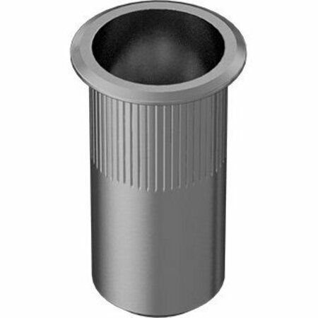 BSC PREFERRED Zinc-Plated Heavy-Duty Rivet Nut Open End 1/2-13 Interior Thread.350-.500 Material Thick, 10PK 95105A172